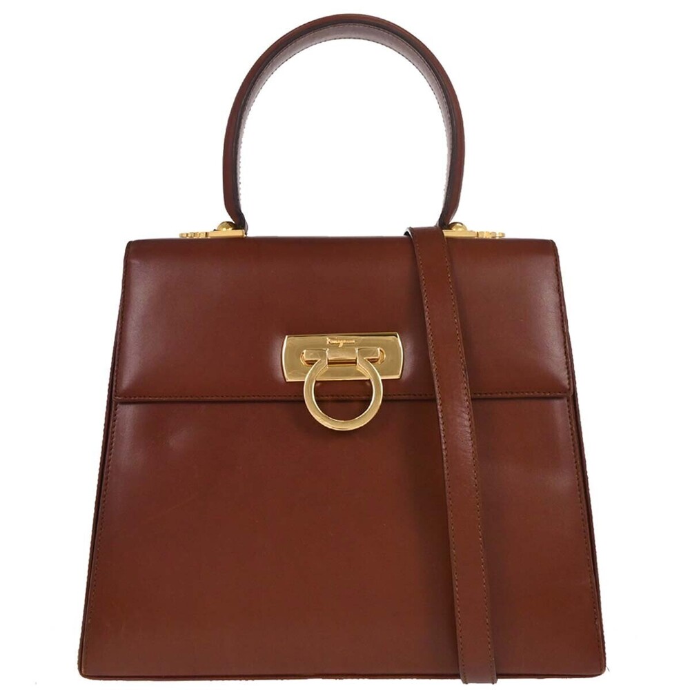 Salvatore Ferragamo Gancini Convertible Top Handle Leather Medium